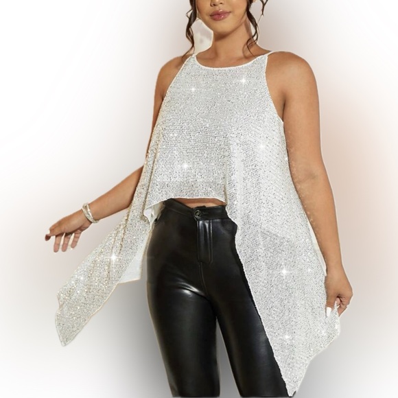 PLUS Sequin High-Low Tank - Picture 1 of 4